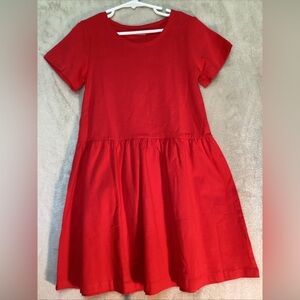 Vibrant Red Kids Casual Dress